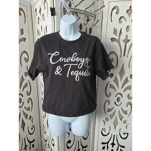 Western Cowboys & Tequila Graphic tee Organic Cotton Country  Concert Cowgirl Sm